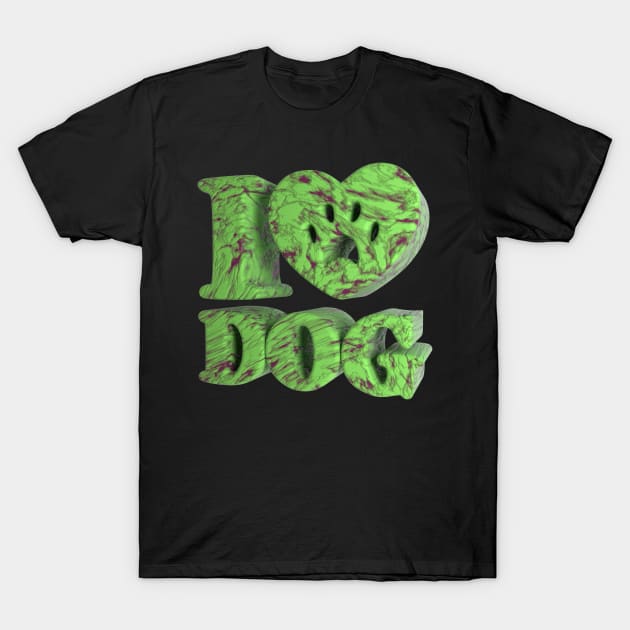 3D I Love Dog - Dry-Mud2 T-Shirt by 3DMe
